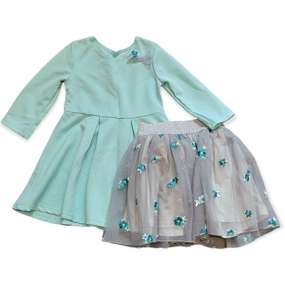 Teal dress with matching tutu - Picture 1 of 3
